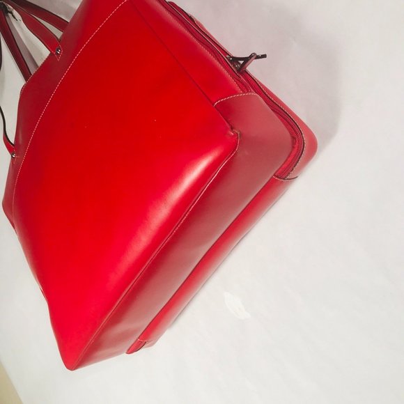 Lodis Audrey Work Bag Large Red 100% leather business Briefcase  Fire engine - Picture 13 of 13